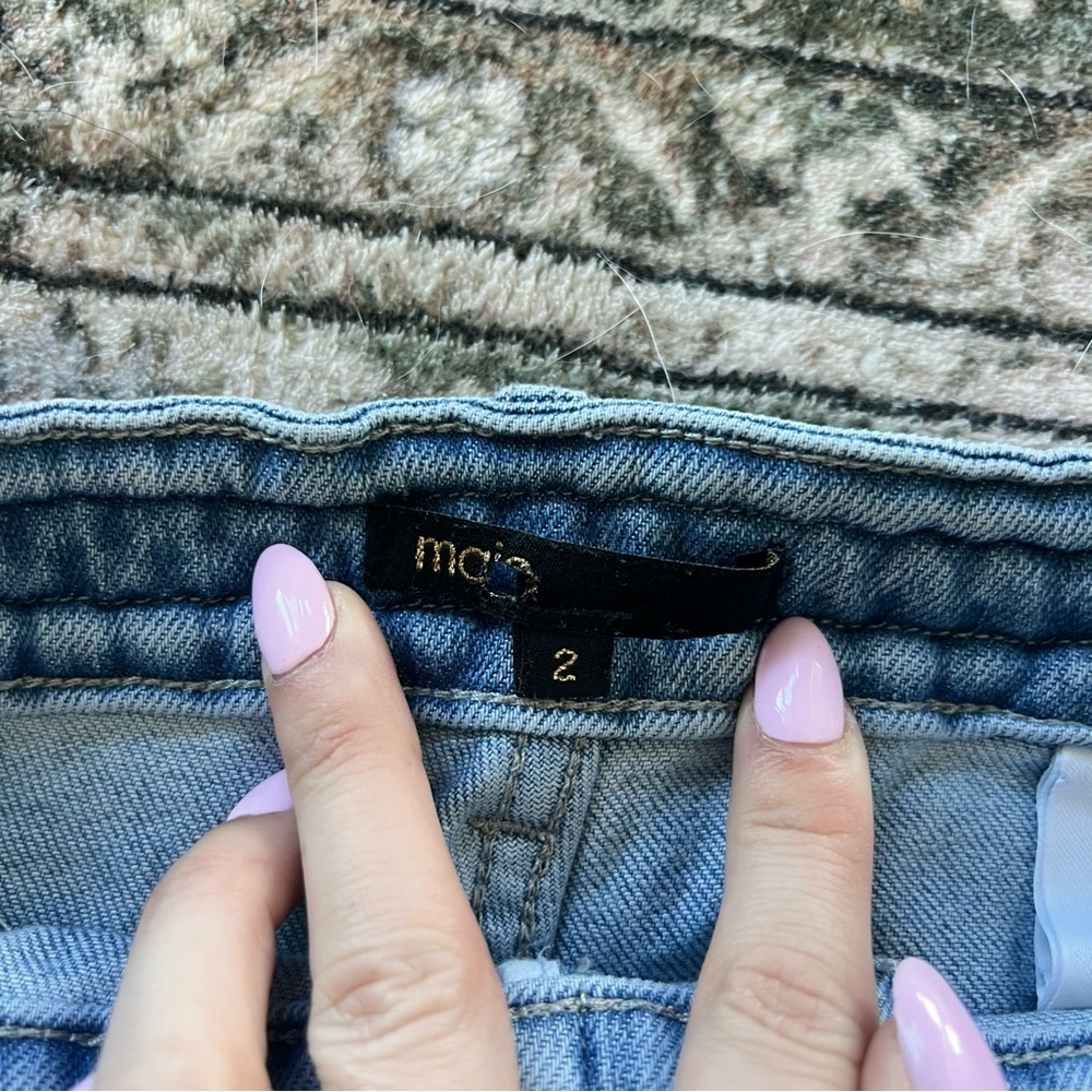 MAJE Braided Denim Jeans- Slightly Flared, Mid Rise- Size 26 - Picture 6 of 12